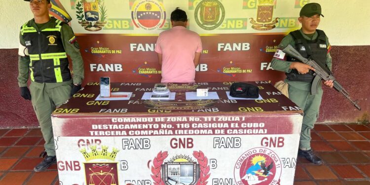 GNB Detiene a joven con envoltorio de Cocaína en el P.A.C “Redoma de Casigua”