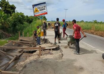 Reparación de falla de borde en la vía Caja Seca – Bobures avanza en un 70%