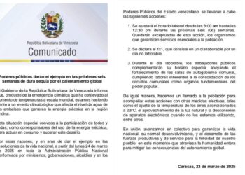 El Gobierno de Venezuela informó que la administración pública aplicará un horario especial durante seis semanas como parte de un plan de ahorro energético.
