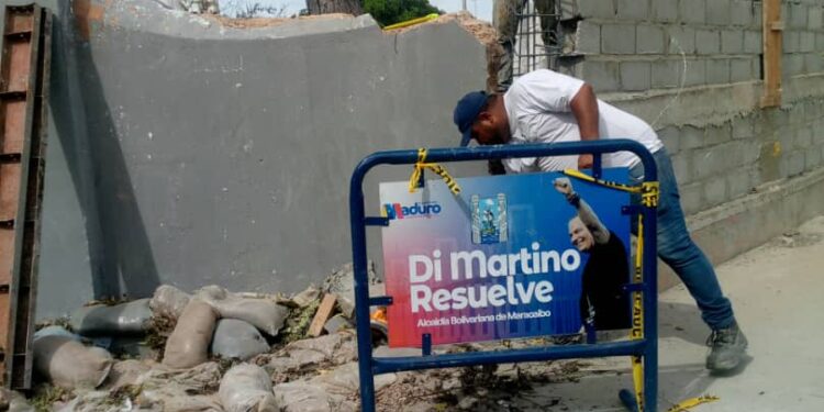 Alcaldía de Maracaibo construye pared lateral del Cementerio El Cuadrado
