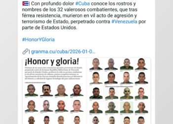 CUBA DIFUNDE LOS NOMBRES DE LOS 32 SOLDADOS QUE MURIERON EN LOS ATAQUES DE EE.UU. EN VENEZUELA