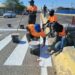 Seguridad vial Alcaldía demarca fachada y avenida principal del Terminal de Pasajeros de Maracaibo