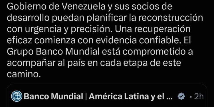 Susana Cordeiro Guerra, Vicepresidenta del Banco Mundial para América Latina y el CaribeLos terremotos en Venezuela causaron US$ 19.600 millones en daños directos….