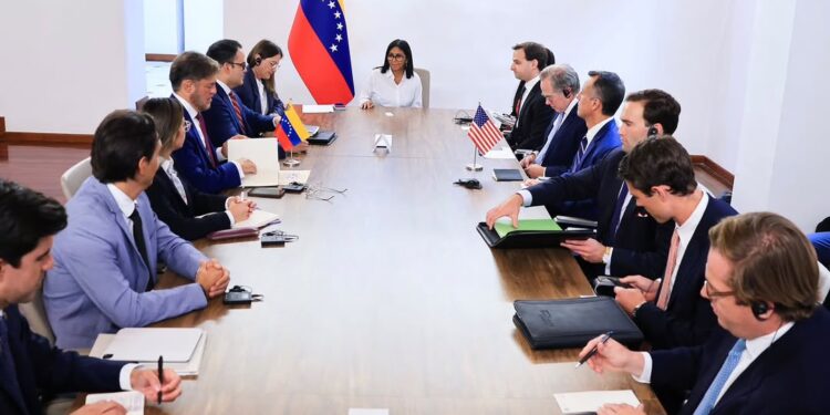 la presidenta Delcy Rodríguez, sostuvo un encuentro estratégico con funcionarios de EEUU….