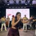 Jean Carlos Centeno, Felipe Peláez, Jorge Celedon y Ámbar García en Concierto de Vallenato